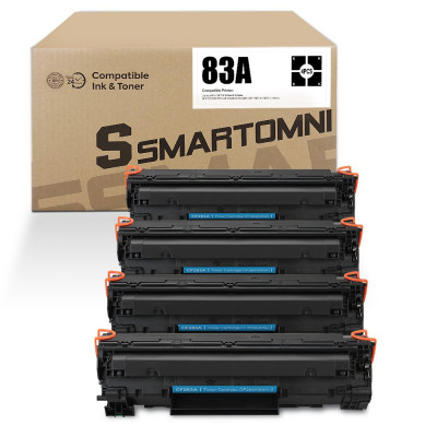 S SMARTOMNI Compatible Toner Cartridge Replacement for HP 83A CF283A (4-Pack,Black)